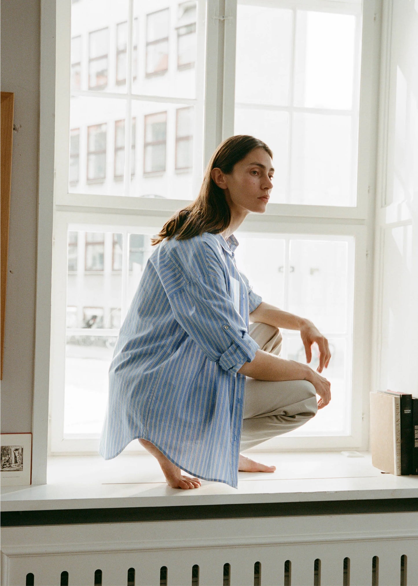 Aiayu- Shirt Striped, Mix Baby Blue
