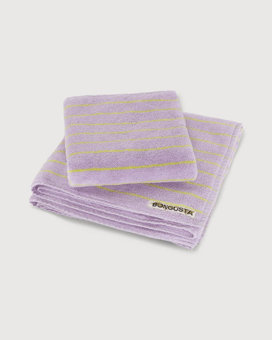 Bongusta – Guest Naram Towel, Lilac/Neon Yellow