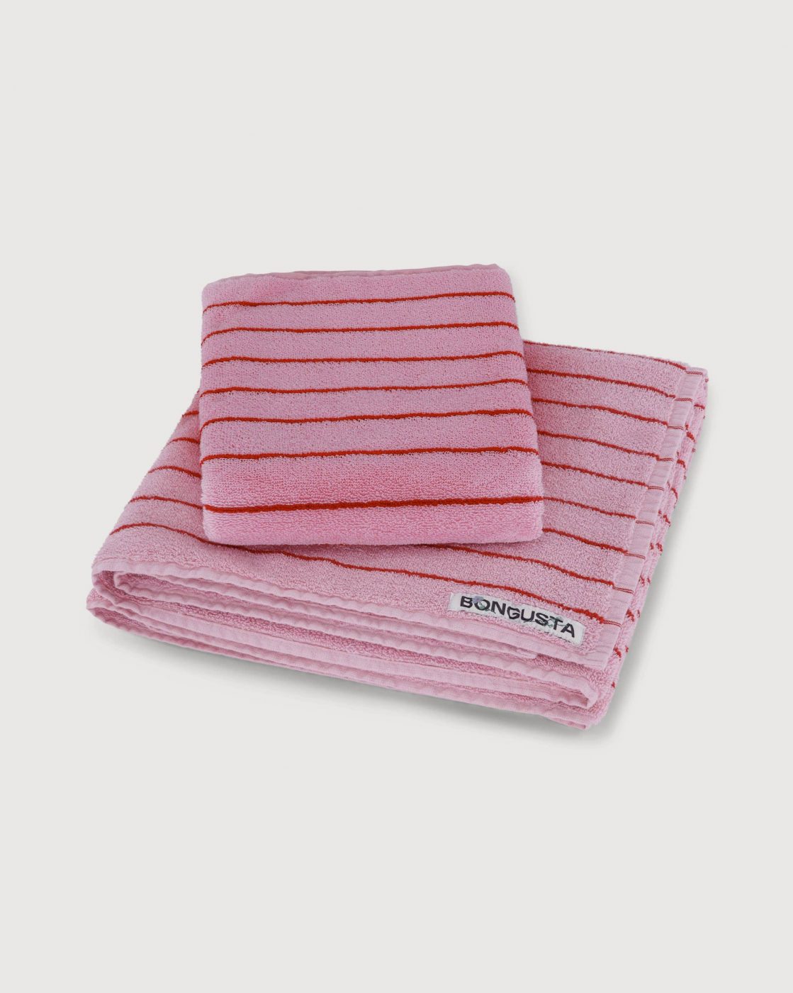 Bongusta - Bath Naram Towel, Baby Pink/Ski Patrol