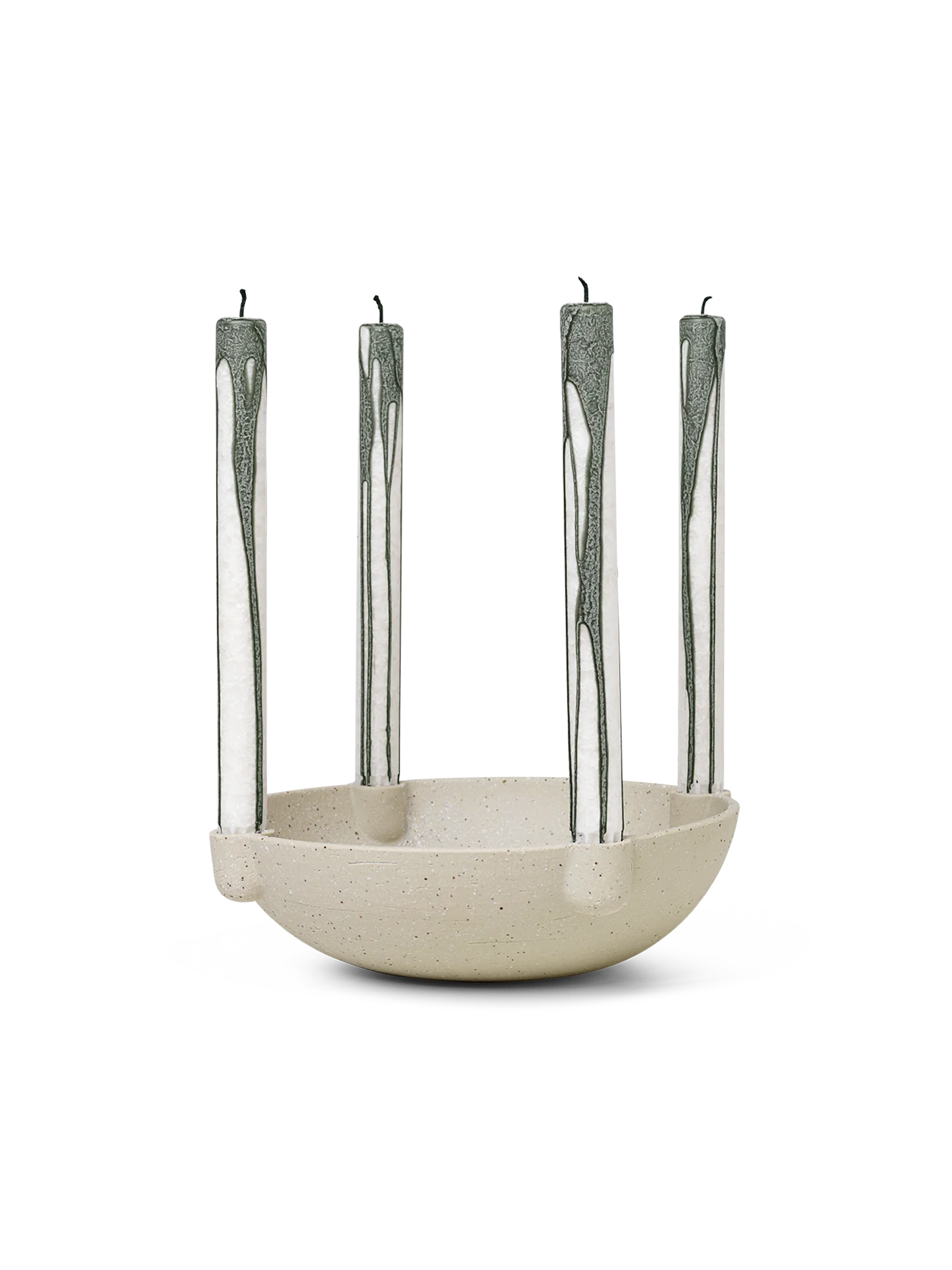 Ferm Living - Bowl Candle Holder L, Light Grey