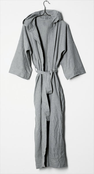 Aiayu Hooded Bathrope Flannel Grey Melange