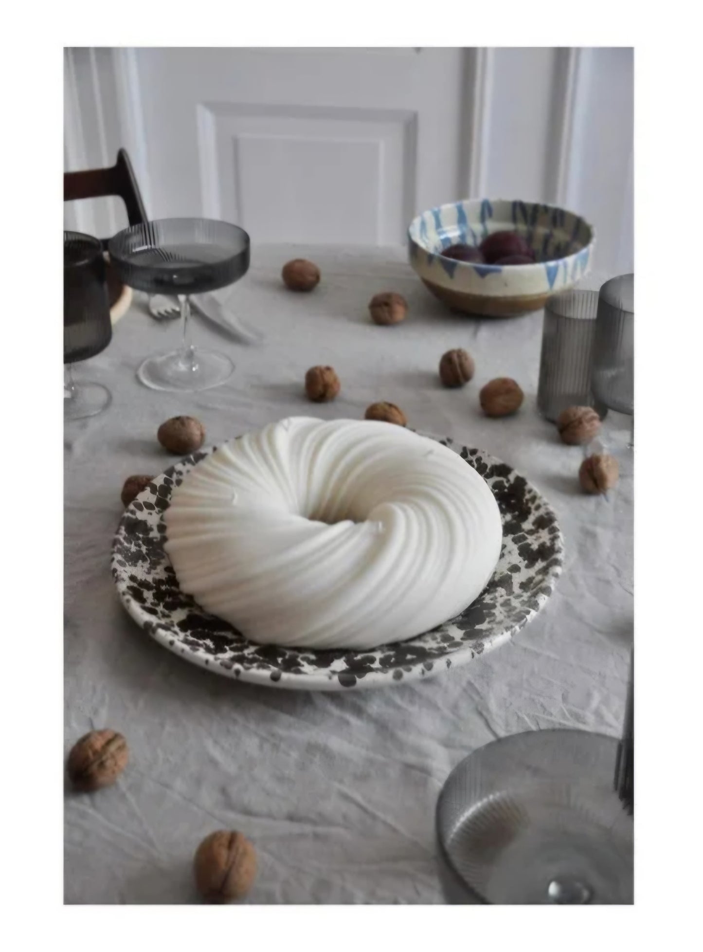 RUMklang Indretning - Swirl Candle Krans, Dia. ca. 21 cm, Hvid