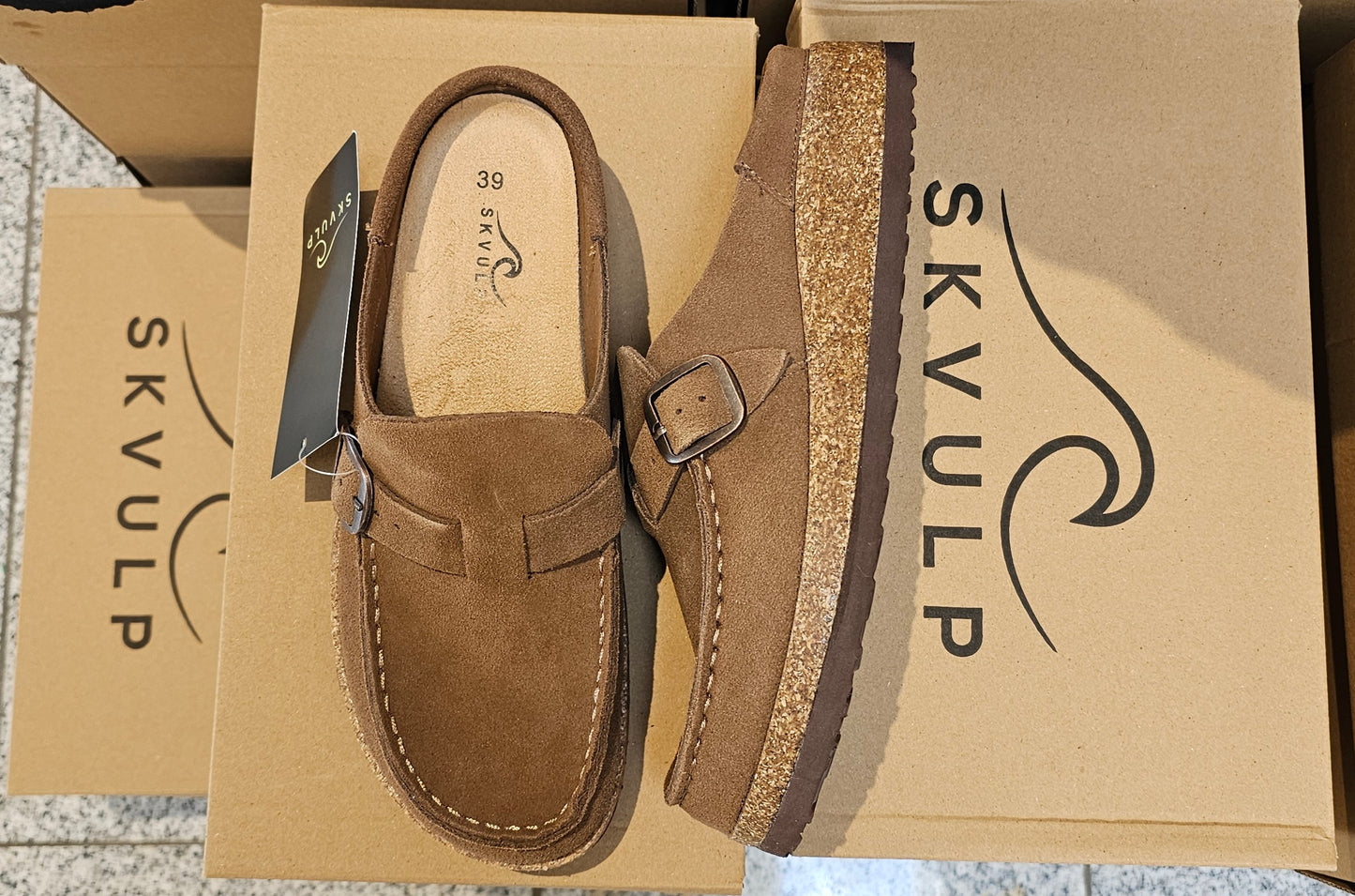 SKVULP - Slip-in Sandaler, Brown