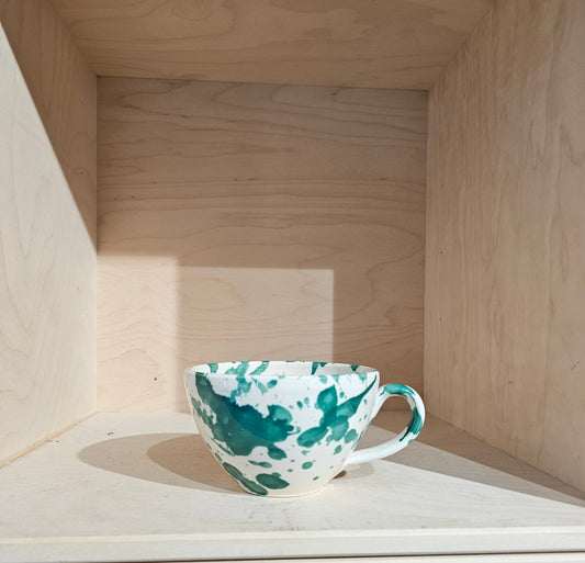 Familianna - Splash Coffee Cup, Forest Green Splash