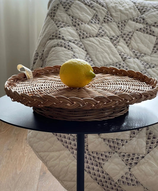 Jou Quilts - Rattan Stand, H6xD32 cm., Rattan, Natur