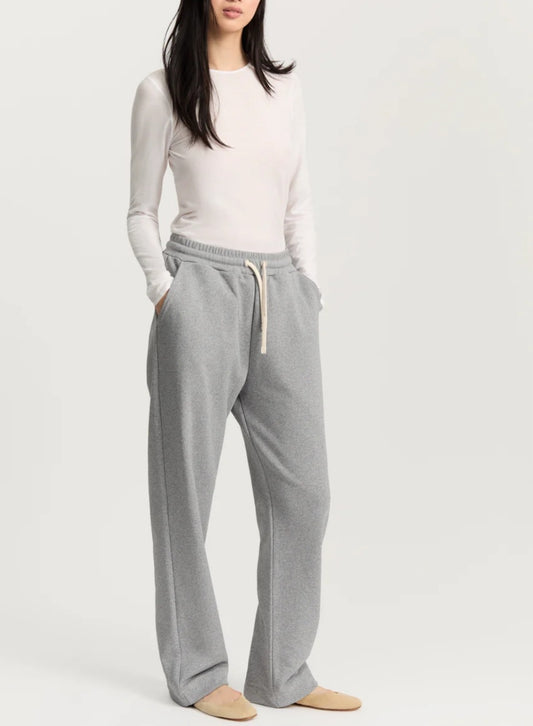 aiayu - Stitched Circular Sweatpants, Grey Melange