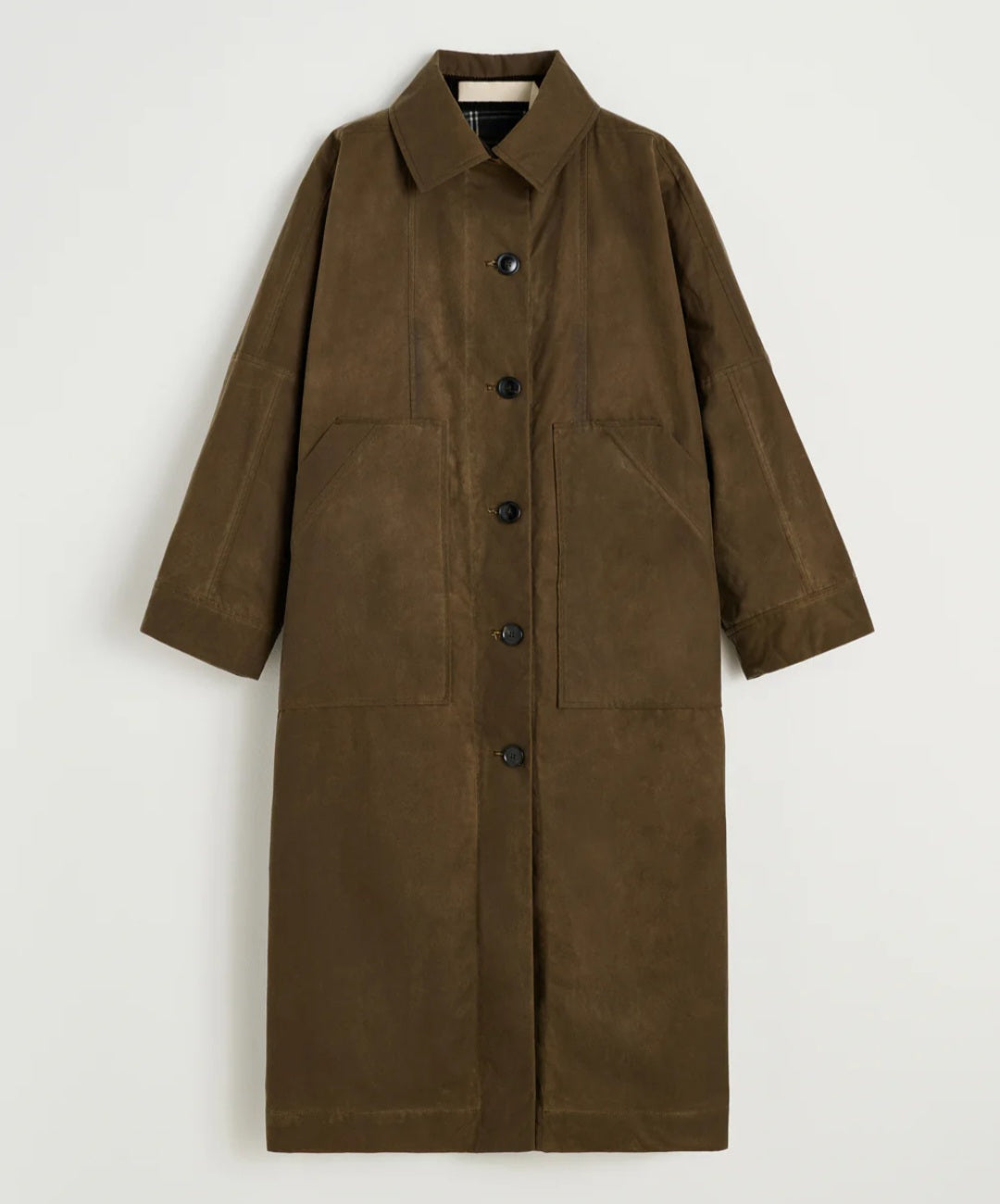 aiayu - Jay Coat-Oilskin, Fås i farverne Bark og Navy