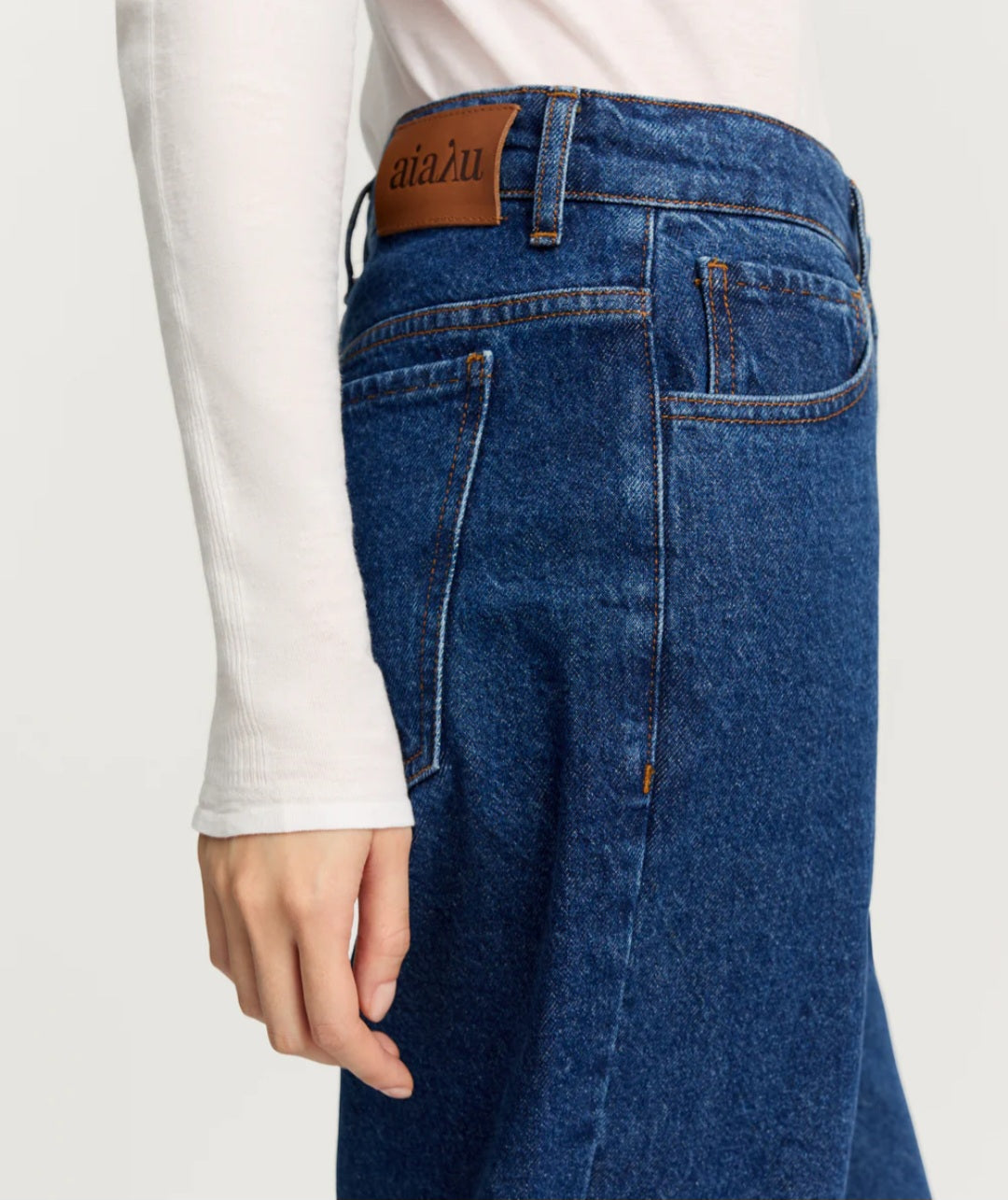 aiayu - Cooper Highwaist Straight Jeans, Mid Blue