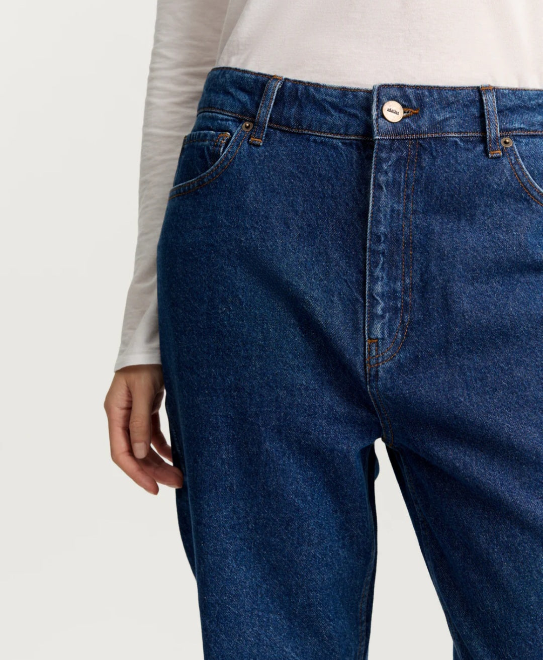 aiayu - Cooper Highwaist Straight Jeans, Mid Blue