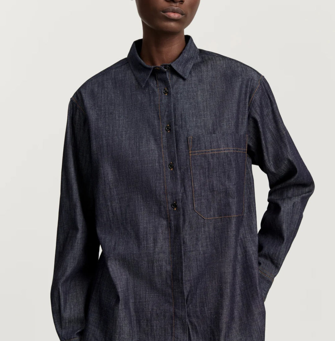aiayu - Lynette Denim-Skjorte, Classic Blue