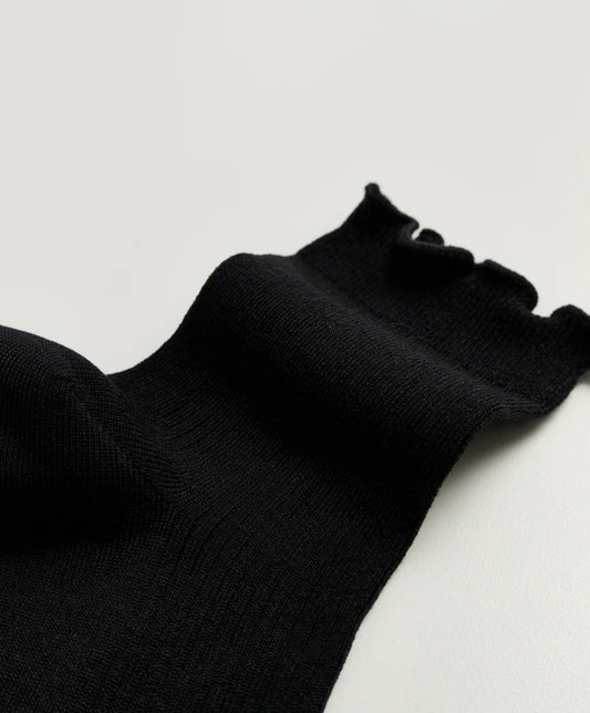 aiayu - Cotton Frill Sock, Black