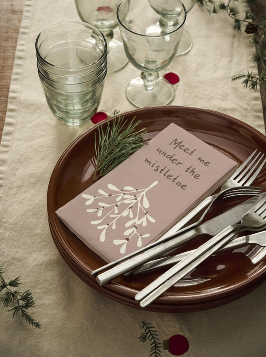 Ib Laursen - Serviet "Meet me under the mistletoe", 16 stk. pr. pakke