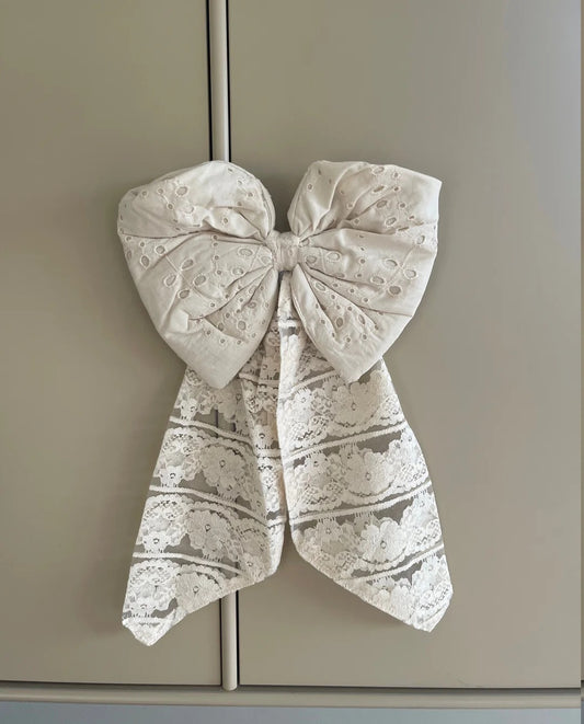 Jou Quilts - Broderie Anglaise Sløjfe, Creme