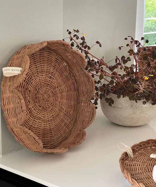 Jou Quilts - Rund Rattan Bakke, Ø30 cm.