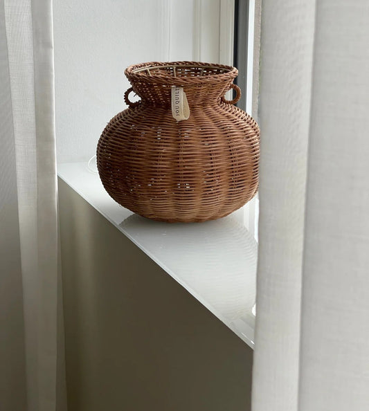 Jou Quilts - Lille Rattan Vase, H22xD24 cm.