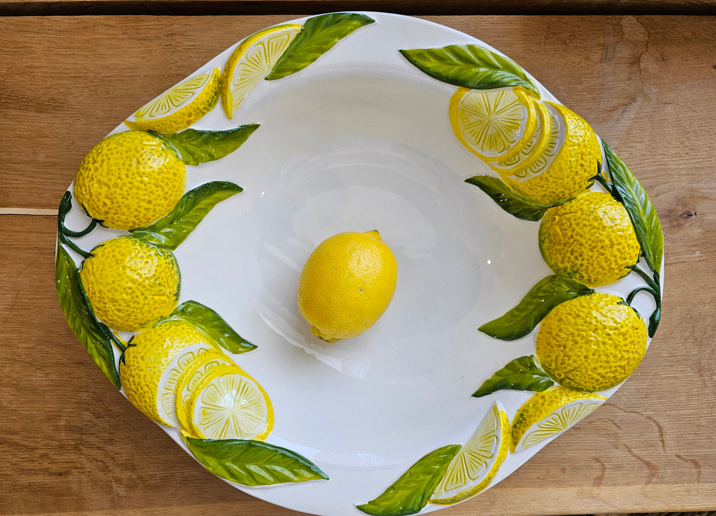 Caja Company - Citron Skål, 40x35 cm., Creme/gul