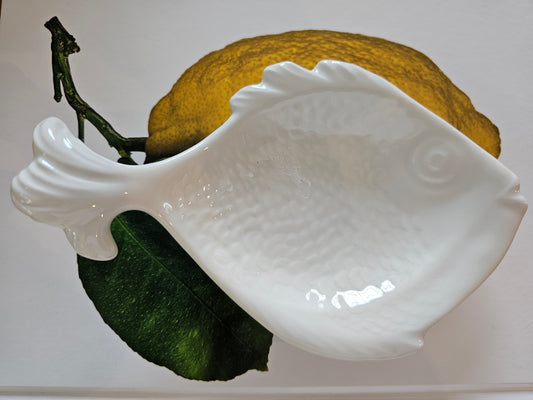 VBC Casa - Et lille Fiskefad, 20x12 cm., Stentøj - Fås i 5 farver, creme, turkis, lime, rød og blå