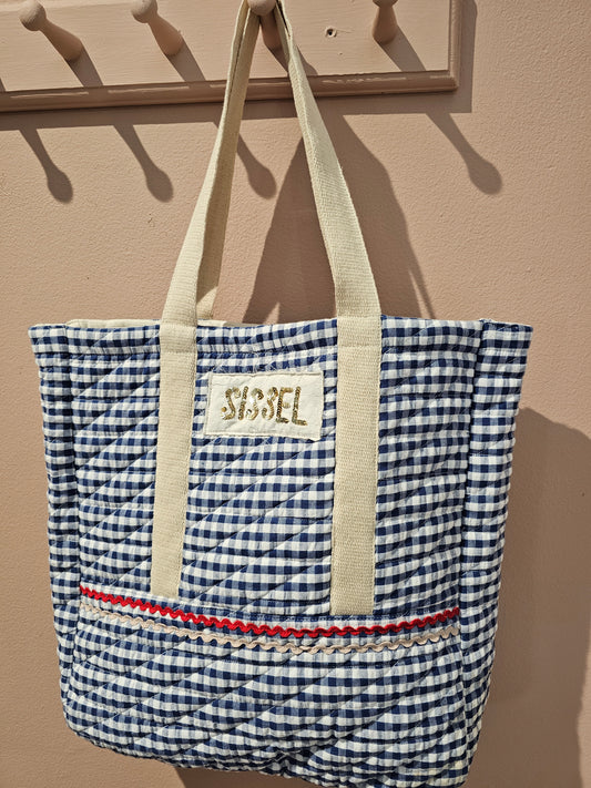 Sissel Edelbo - Tote Bag, Blue Checks