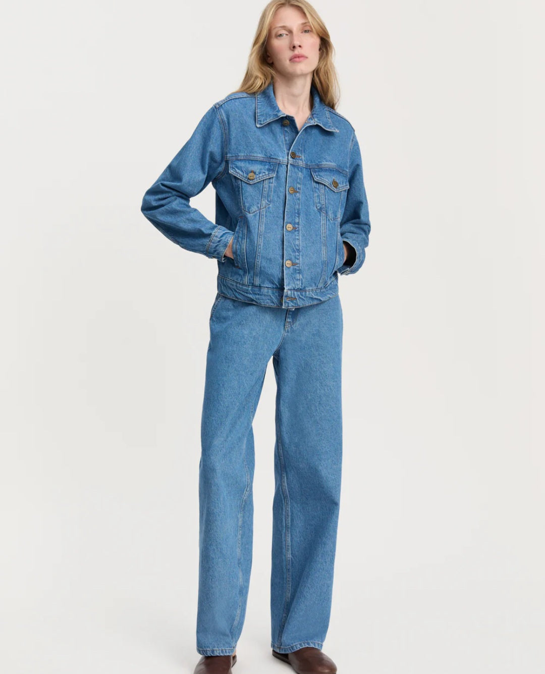 aiayu - Cleo Denim Jakke, Clear Blue