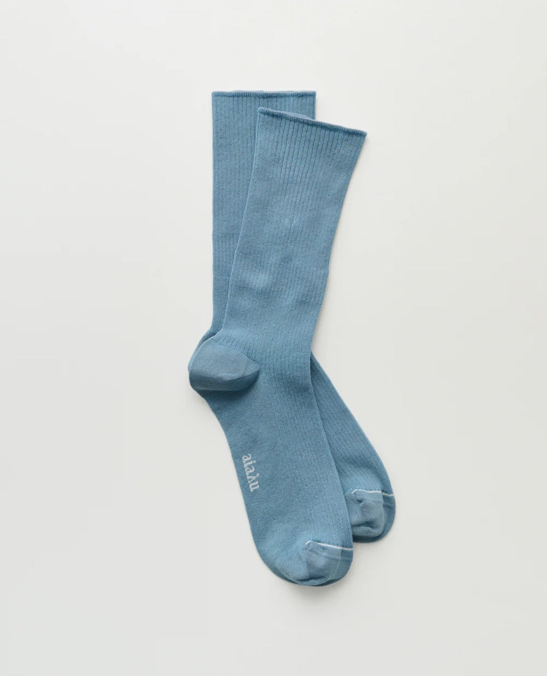 aiayu - Cotton Rib Socks, Opal Blue