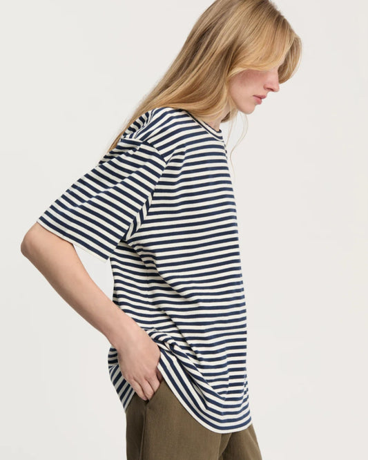 aiayu - Lui Circular Stripede Tee, Mix Night