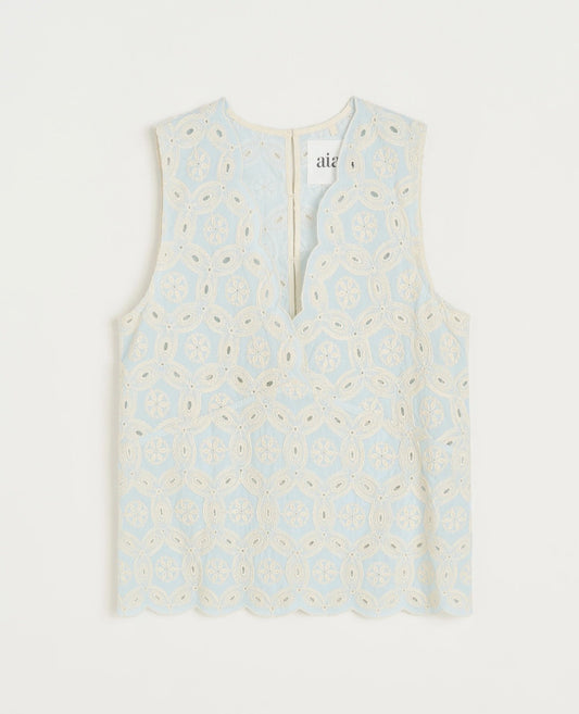 aiayu - Himani Top Embroidery, Blue Eyes