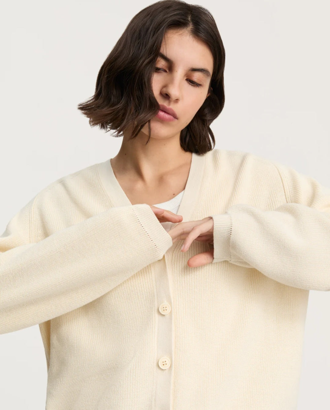 aiayu - Vada Cardigan, Pure Ecru