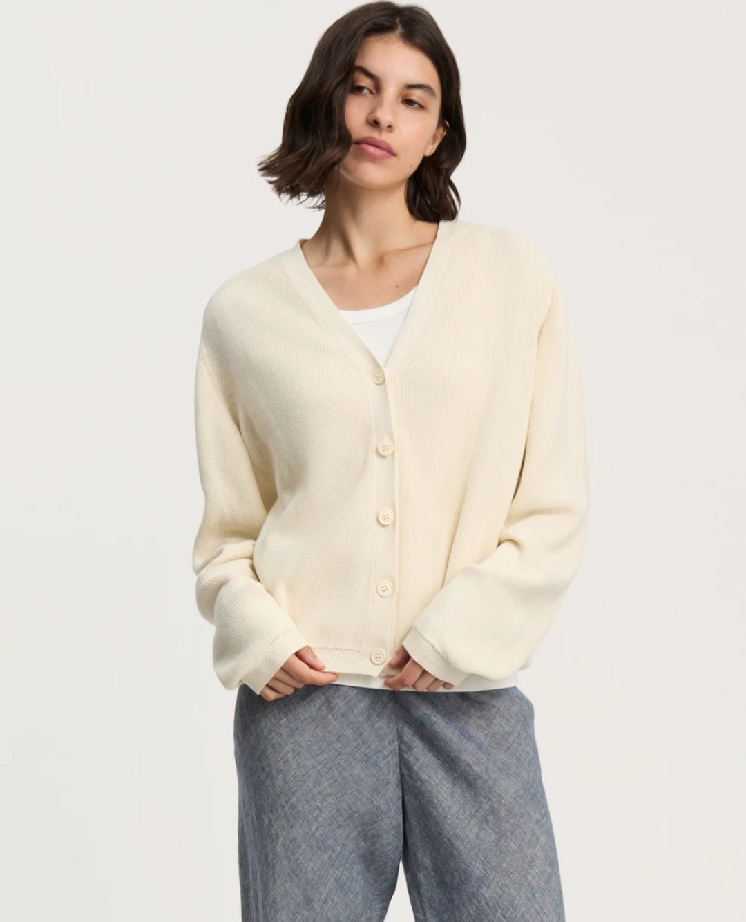 aiayu - Vada Cardigan, Pure Ecru