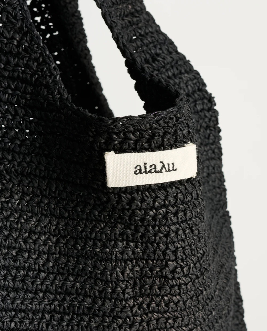 aiayu - Sophia Straw Bag, Medium, Black