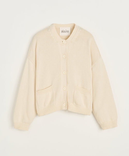 aiayu - Cobe Cotton Cardigan, Pure Ecru