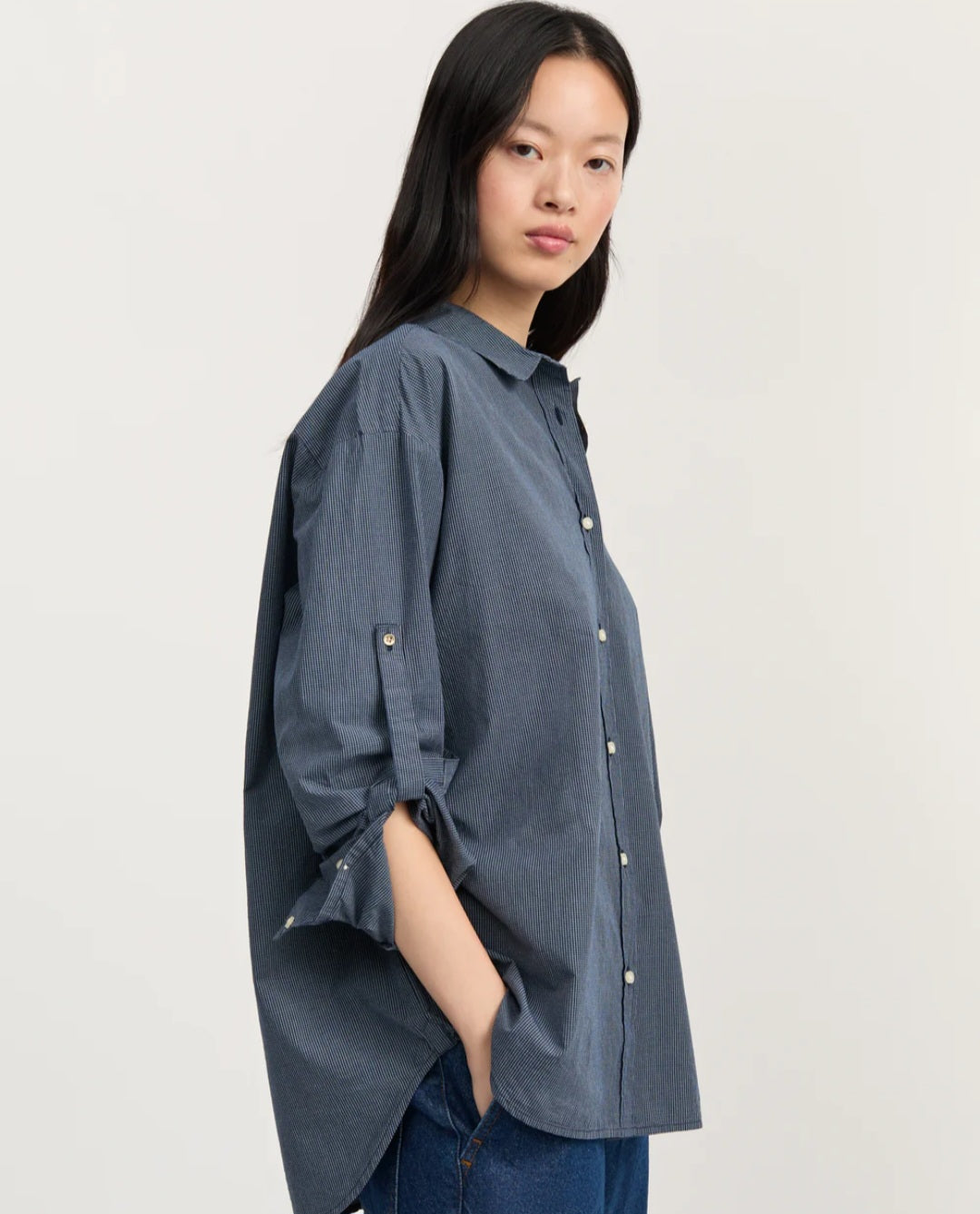 aiayu - Shirt Check, Navy Check