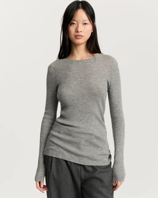 aiayu - Madigan Blouse, Cashmere, Grey Melange
