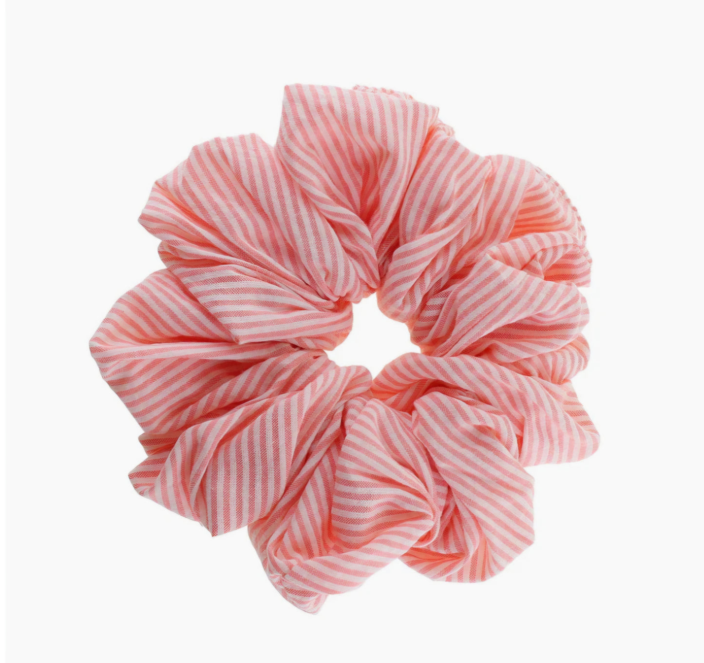 ByStær - Isabella Scrunchie, Fås i 4 farver - Beige/Hvid Strib, Rosa/Hvid Strib, Lilla/Hvid Strib & Gul/Hvid Strib