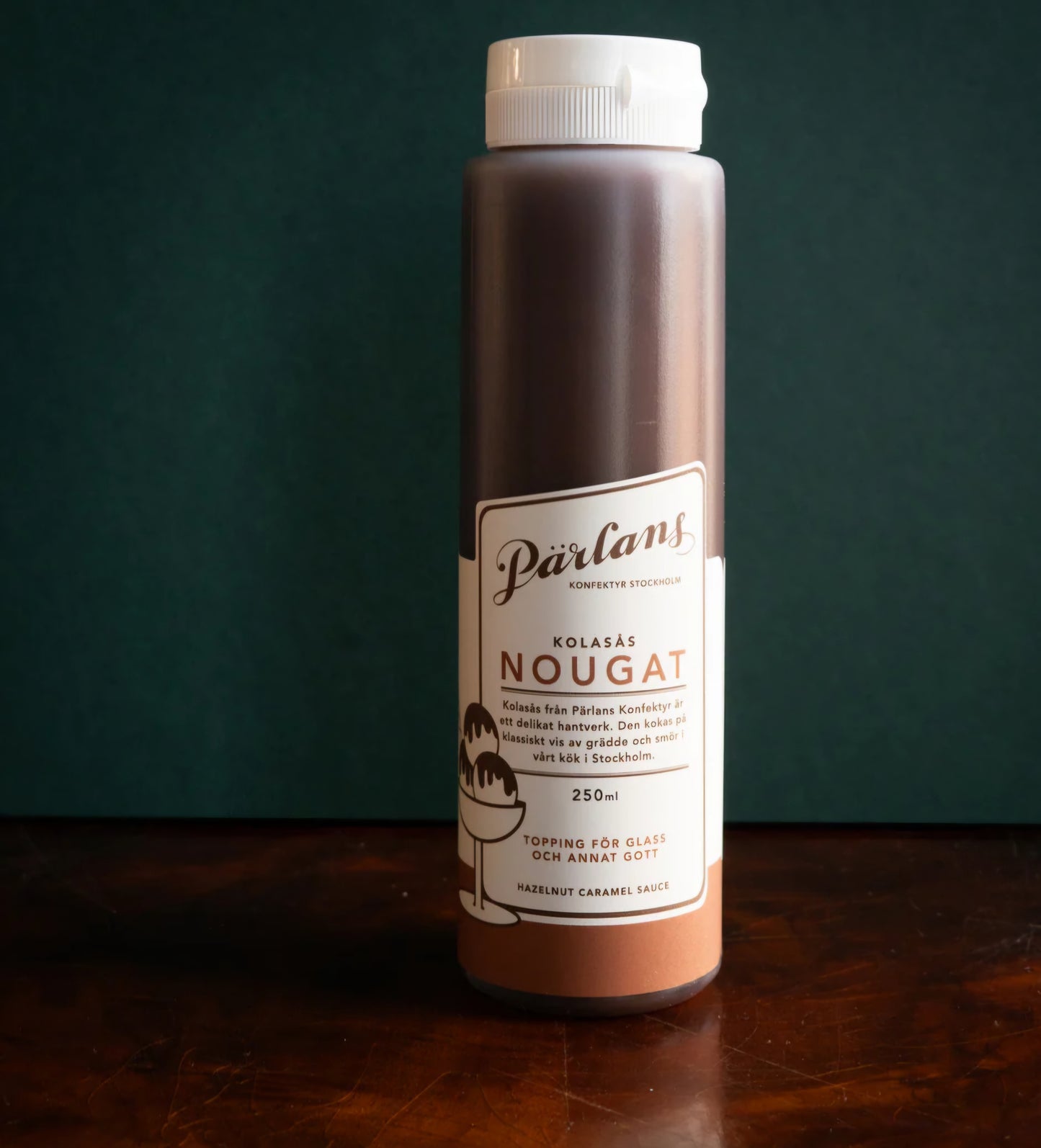Pärlans Konfektyr Stockholm - Caramel Sauce, Squeeze bottle, 250 ml., Fås i 4 smagsvarianter
