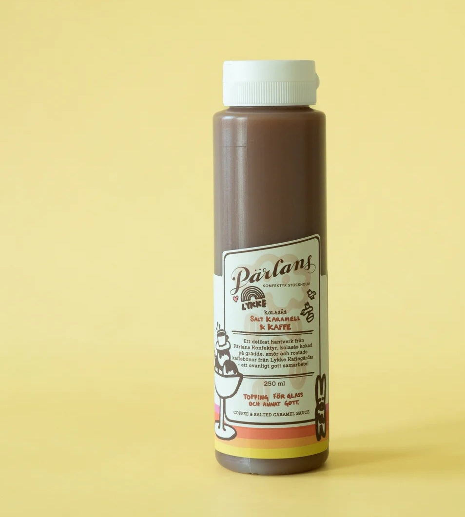 Pärlans Konfektyr Stockholm - Caramel Sauce, Squeeze bottle, 250 ml., Fås i 4 smagsvarianter