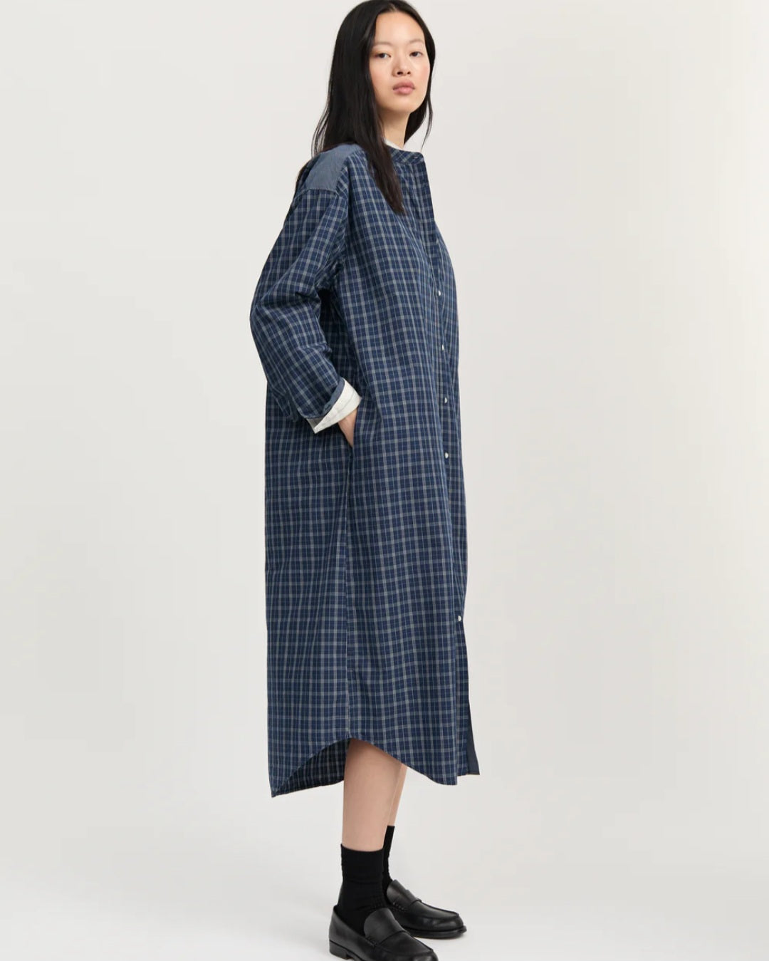 aiayu - Sani Dress Check, Mix Navy
