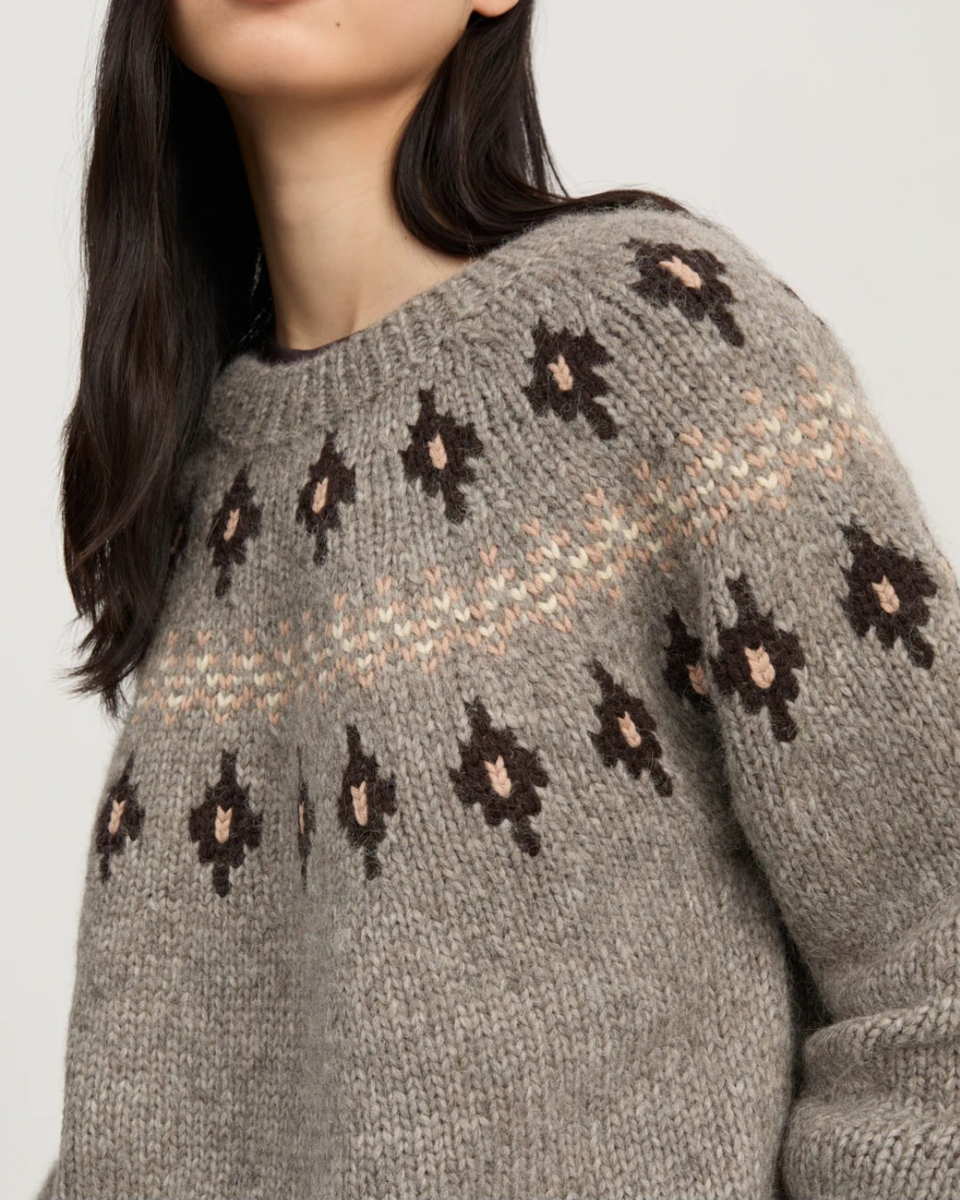 aiayu - Wyn Sweater, Ilama Wool, Mix Pure Grey