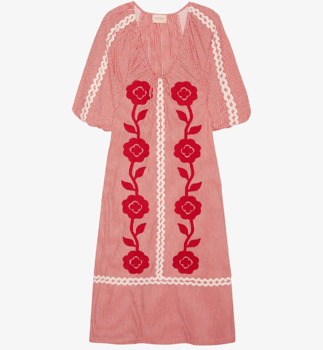 Sissel Edelbo - Abelone Dress, Red Flower, Onesize