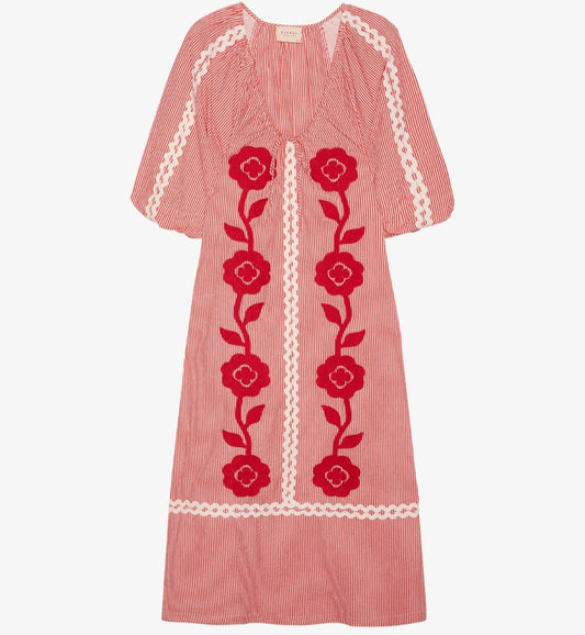 Sissel Edelbo - Abelone Dress, Red Flower, Onesize