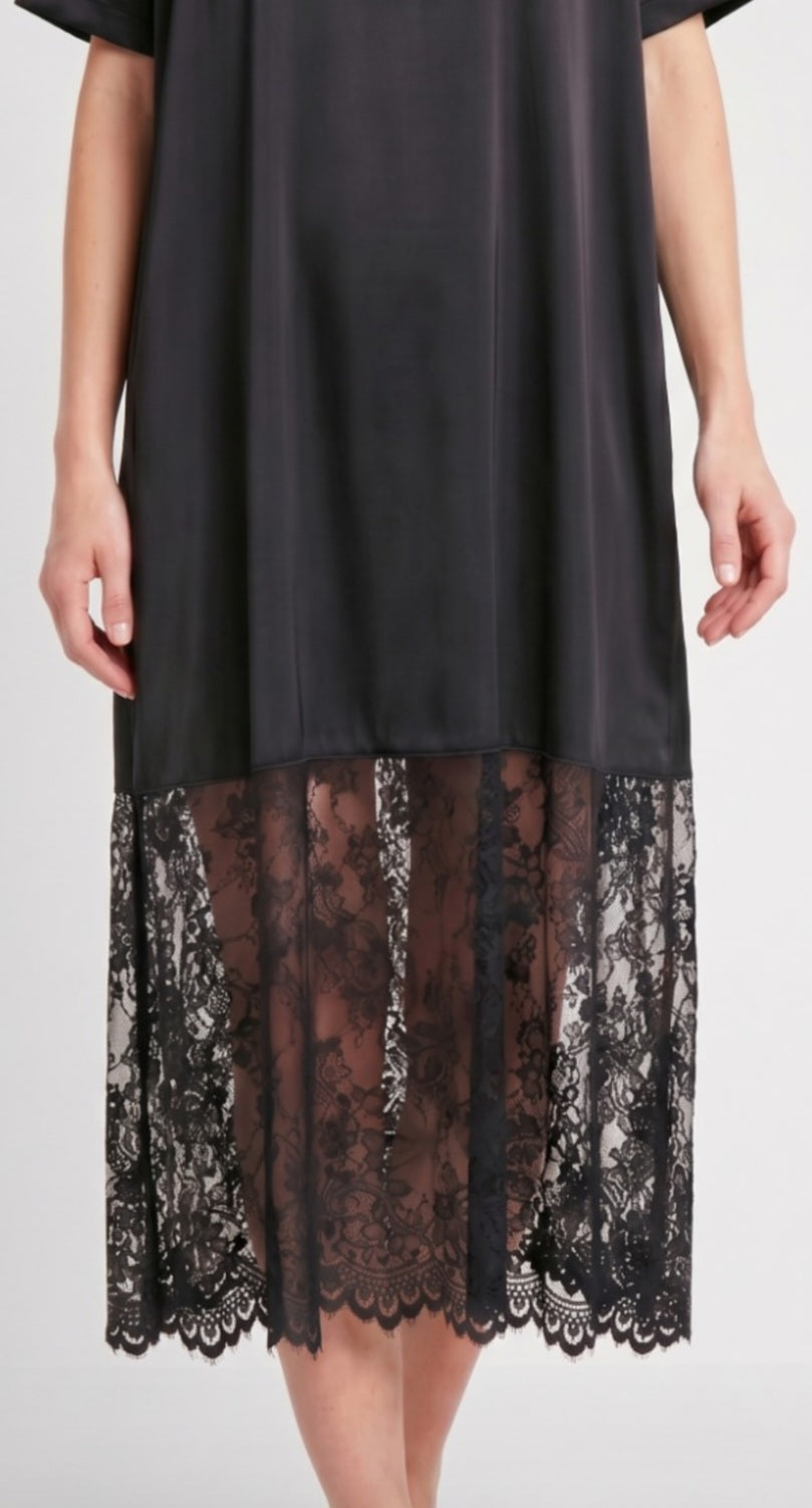 Tiffany - Opal Studio Luna Lace Oversized Dress, Black