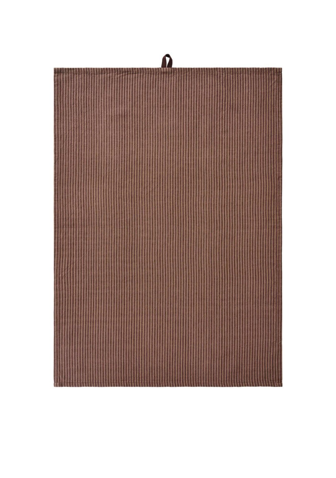 Ib Laursen - Viskestykke, Daniella brun m/mørkebrune striber, B50xL70 cm.