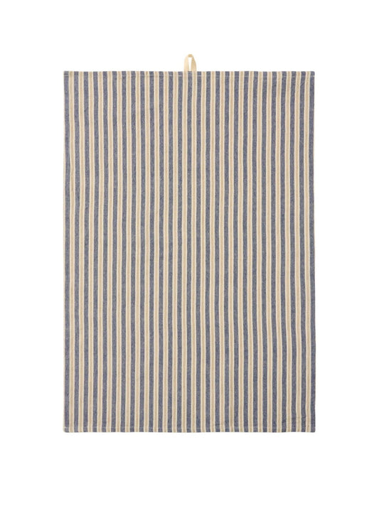 Ib Laursen - Viskestykke, Elly m/blå og brune striber, B50xL70 cm.