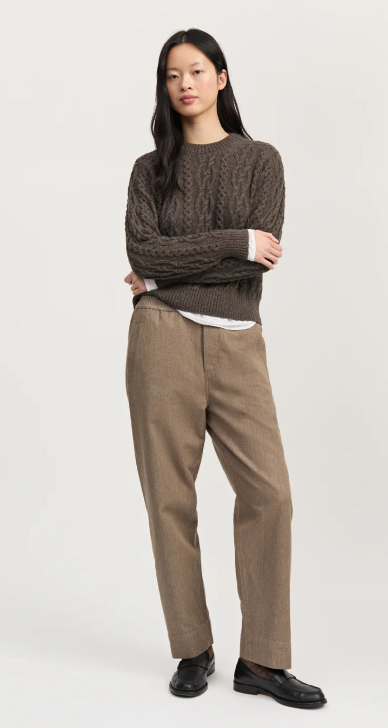 aiayu - Coco Pant Twill, Smokey Brown Melange