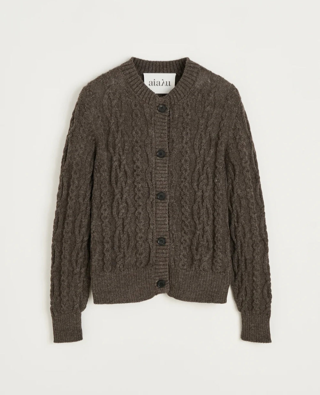 aiayu - Pala Cardigan, lama, Pure Smokey Brown