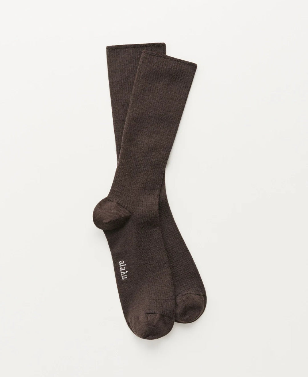 aiayu - Wool Rib Socks, Fås i 3 farver - Brown, Navy & Black
