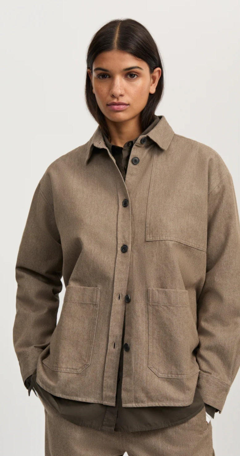 aiayu - Dusty Shirt, Smokey Brown Melange