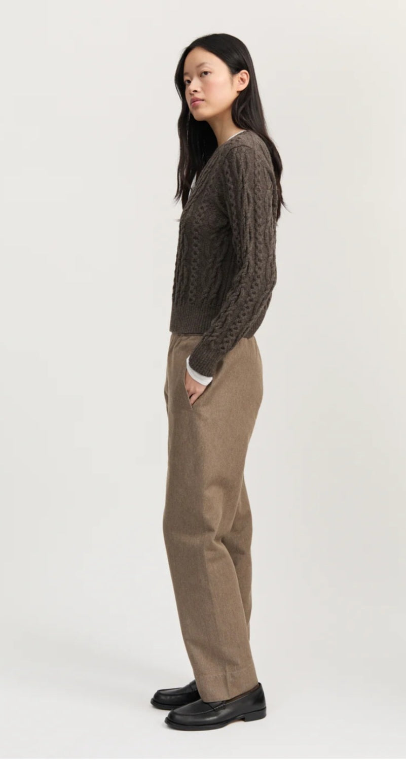 aiayu - Coco Pant Twill, Smokey Brown Melange