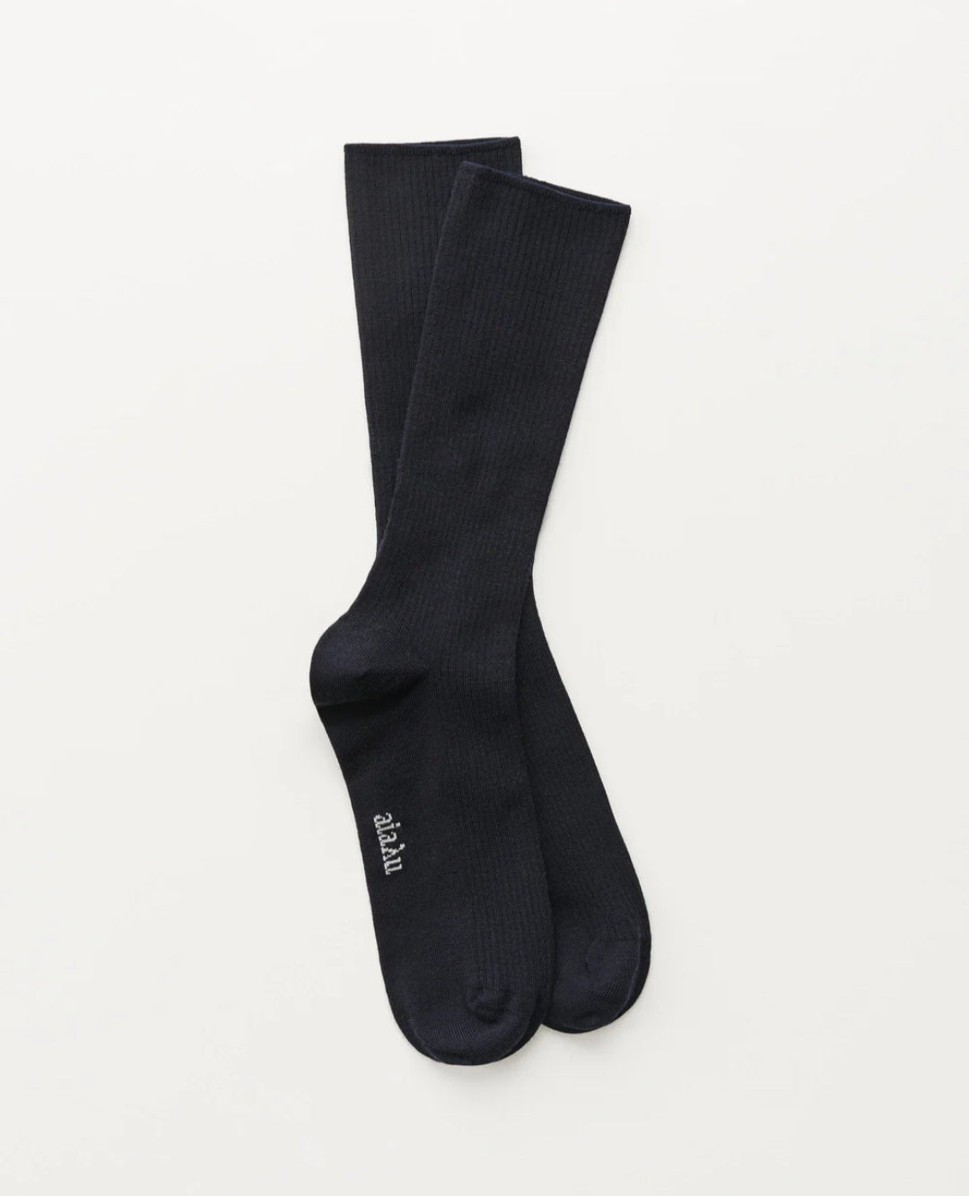 aiayu - Wool Rib Socks, Fås i 3 farver - Brown, Navy & Black