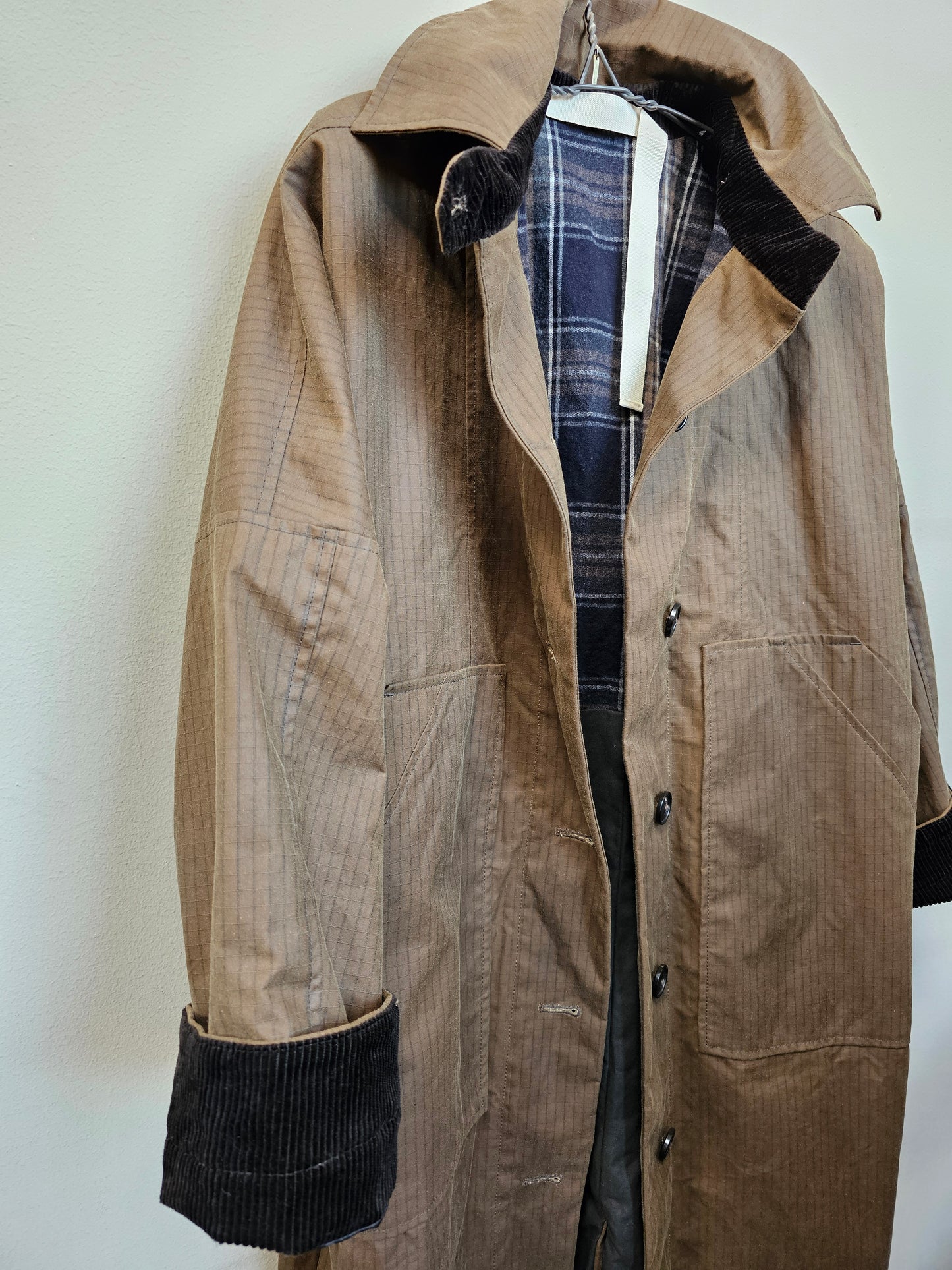 aiayu - Jay Coat Ripstop, Oilskin Silkwax, Bark