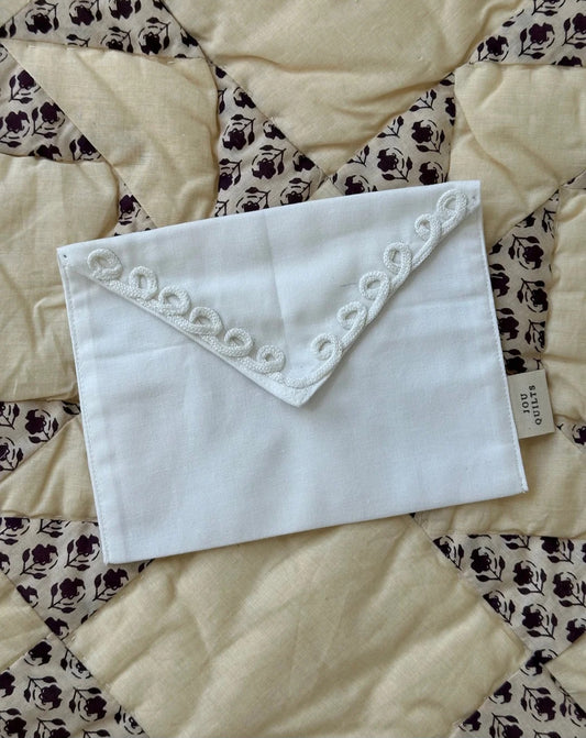 Jou Quilts - JOU envelope with rope, 16x13 cm., White